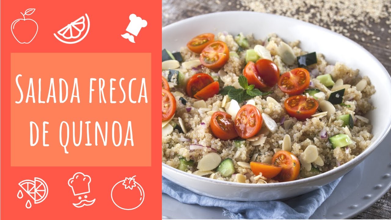 Salada fresca de quinoa com lima e horte...