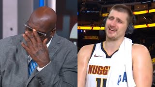 Nikola Jokic gets annoyed with Shaq after talking about his game winner vs Warriors