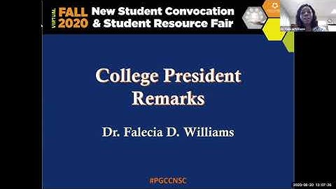 PGCC Virtual New Student Convocation: Fall 2020