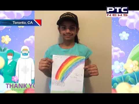 Kids make Rainbow to show support to frontline workers