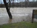 Swift-flowing Blue River at Milltown, Indiana on March 18, 2013