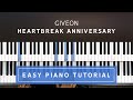 Giveon - Heartbreak Anniversary EASY PIANO TUTORIAL