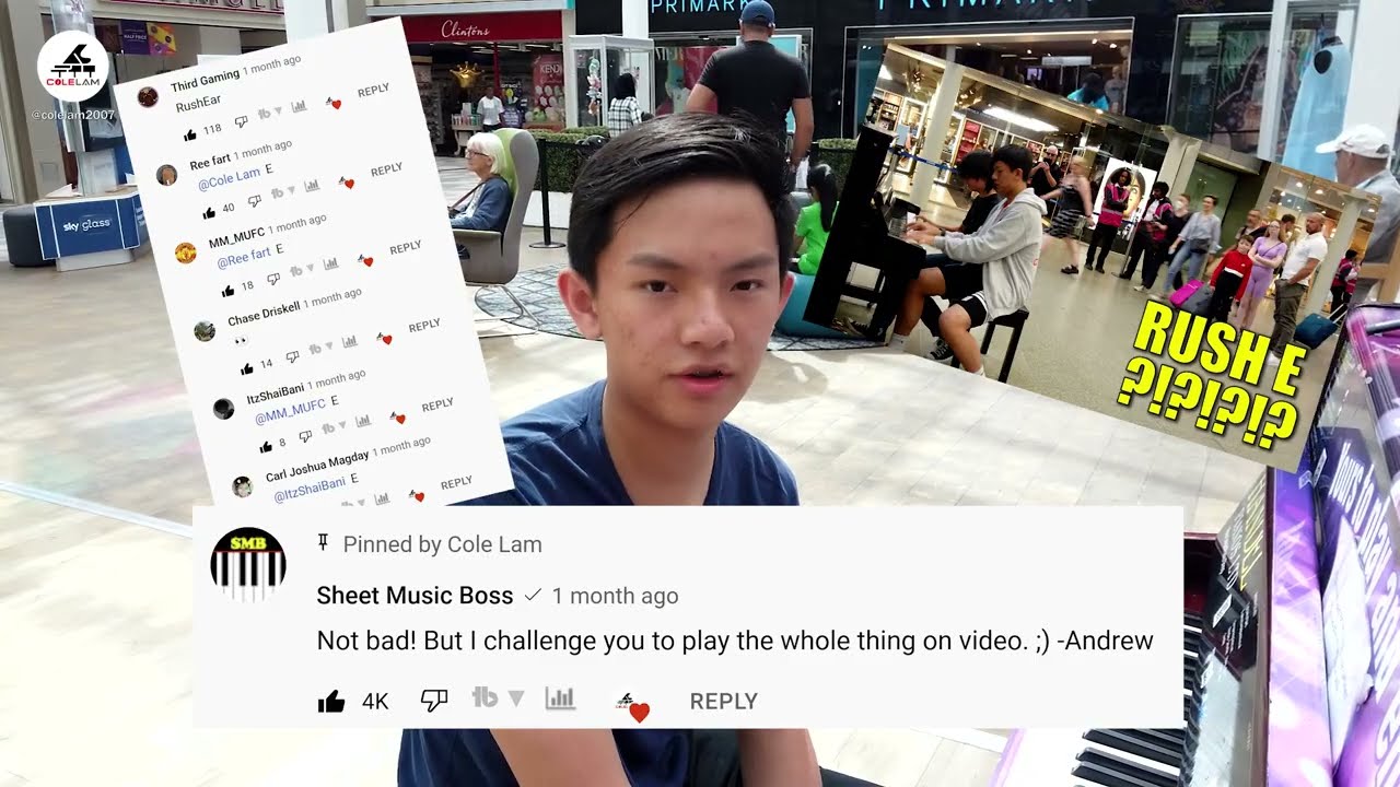 When SHEET MUSIC BOSS Challenges You to RUSH E IN PUBLIC!!! | Cole Lam 15 Years Old