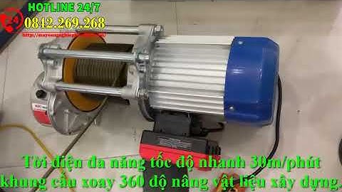 Tời điện đa năng tốc độ siêu nhanh 30m/phút kết hợp cẩu xoay 360 độ nâng vật liệu xây dựng hiệu quả!