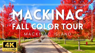 FALL COLOR TOUR ON MACKINAC ISLAND!  | Peaceful Music for Relaxing and Focus  No talking, Fall 4K