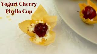 Yogurt Cherry Phyllo Cups | Filo pastry canapes