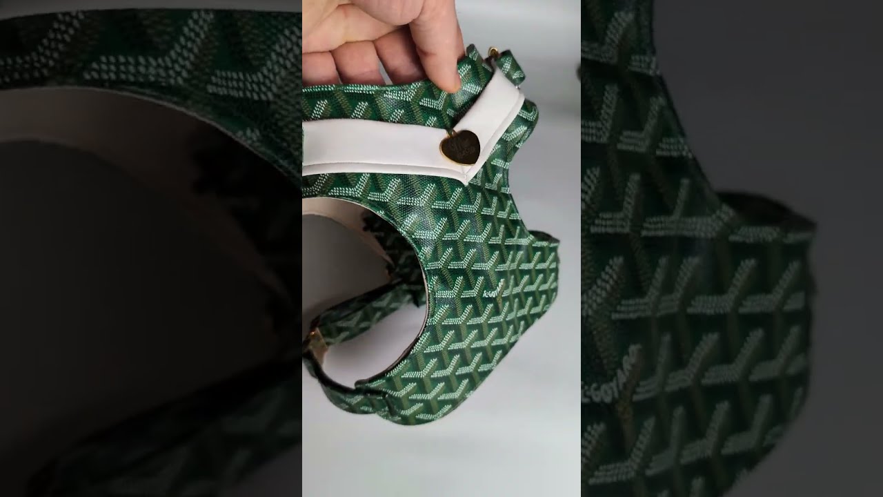 Goyard designer small dog harness classic green puppy