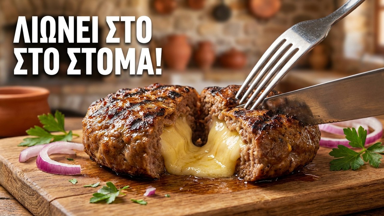 Stuffed Beef Patty | Mpifteki Gemisto
