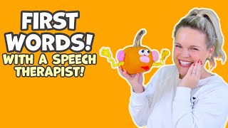 First Words with a Speech Therapist! Baby Learning Fall, Pumpkins, & Halloween to Build Words!