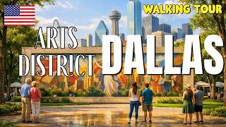 🇺🇸 Dallas Arts District ⎮☀️👟 Summer Walk ⎜High 90s℉ ⎜Texas, USA