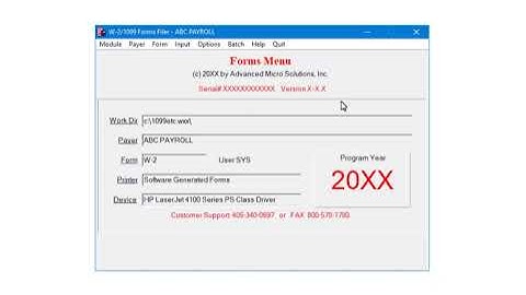 Printing - 1099-MISC Software Generated Forms
