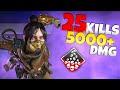 SOLO 25 KILLS & 5000 DAMAGE WRAITH - Apex Legends