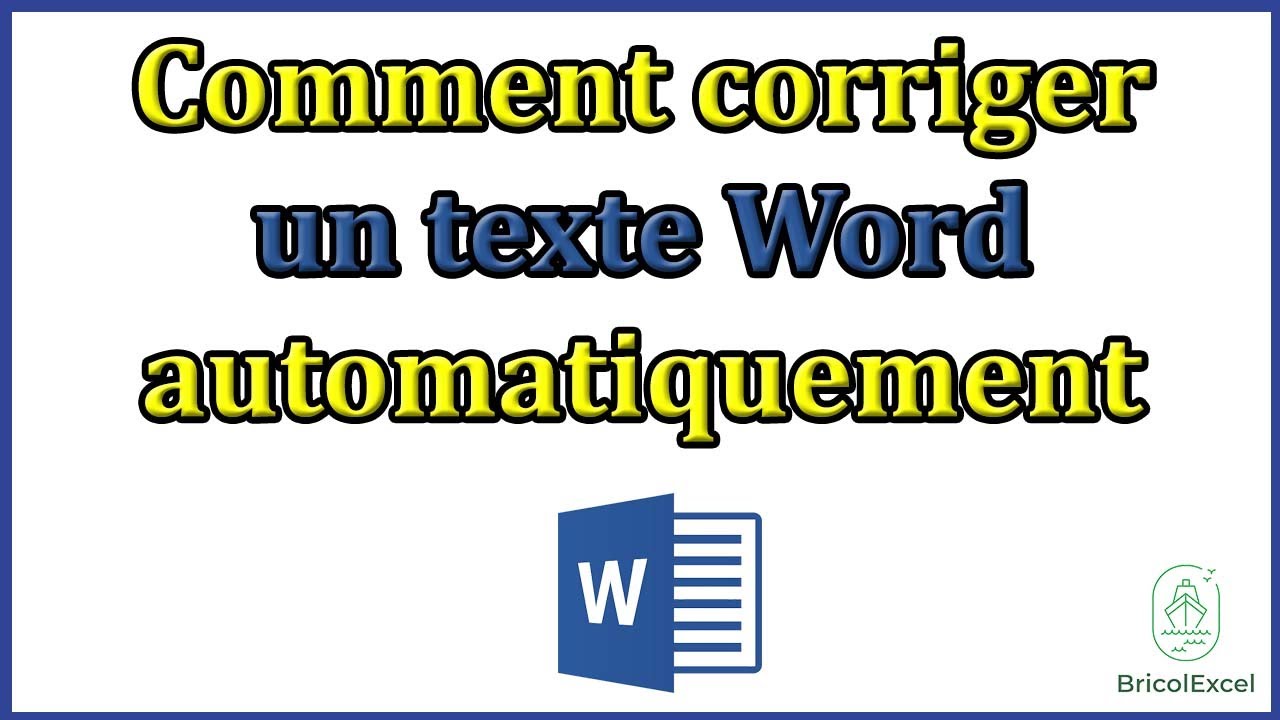 Comment corriger un texte sur word automatiquement - YouTube