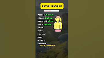 Learn English And Somali Vocabulary Somalitoenglish Shorts 