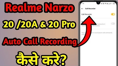 realme Narzo 20/20A/20 Pro Auto Call Recording// How to On Auto call recording in realme Narzo 20