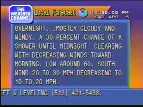 Local Forecast April 5, 1997