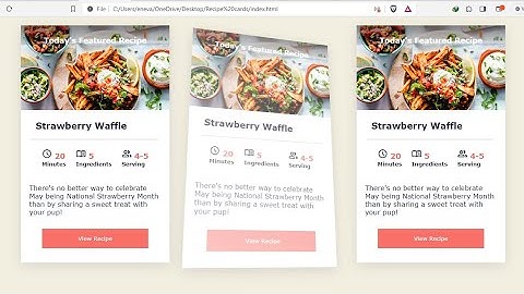Tilt-Glare Recipe cards with html and CSS only