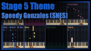 Snowy Cabins (Speedy Gonzales: Los Gatos Bandidos, SNES) — All parts on keyboard
