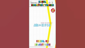 Automatic Serial Number in Excel Shortcut | Serial Number in Excel Shortcut |How to Finally #shorts