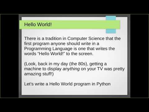 Session 3A Lecture 1 : Hello World! - YouTube