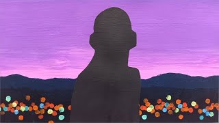 ホルベイン アクリリックガッシュ/レビュー＆イラスト/3色で描くきれいな夕空/ブラックジェッソで描くシルエット/ヘッドホン女子