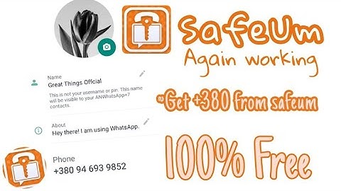 Get Ukraine Number Whatsapp veryfiction From Safe Um||How to get Ukraine Number for whatsApp||Safeum