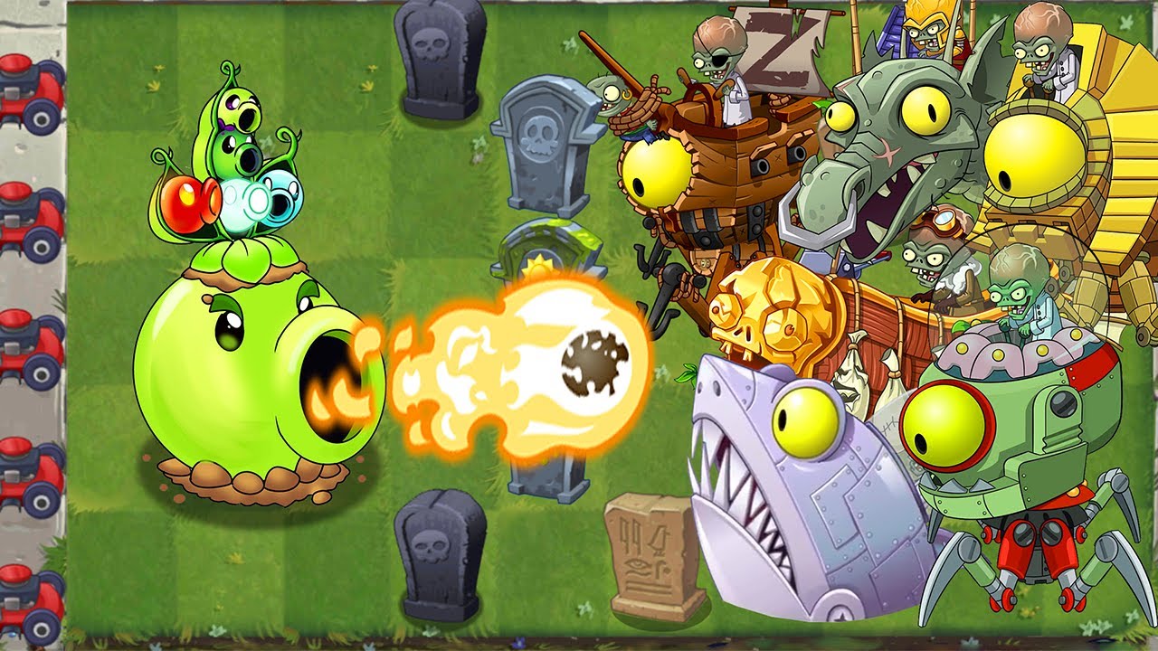 Plants vs Zombies 2 Mod - Pea Pod Vs Torchwood Plant LEVEL 999999 vs ...