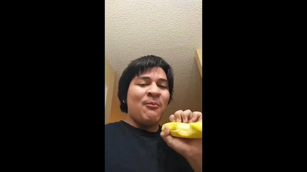 BOY EATS BANANA CAUGHT IN 4K SKIN AND ALL