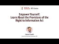 Empower Yourself: Learn About the Provisions of the Right to Information Act
