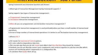 SPRING FRAMEWORK TRANSACTION MANAGEMENT TYPES