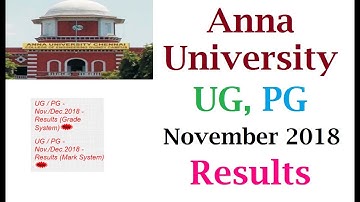 Anna University UG, PG November 2018 Results|Anna University Results 2018-2019