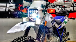 easy diy high beam activated auxiliary lights! | auxbeam headlight & spot light test on tw200