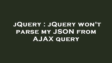 jQuery : jQuery won