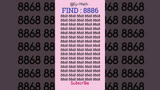 Make 1 million glances to spot the hidden 8886 in 5 seconds #iqtest #iq #gk #shorts #trending