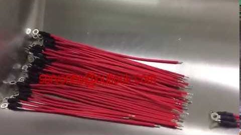 Automatic heat shrink tube loading  and  wire crimping  with tinning machine video