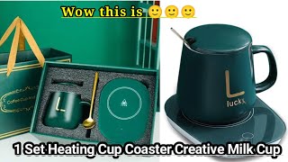 electric coffee mug with charger,1 Set Heating Cup Coaster Creative Milk Cup Warmer#bhaguvlogs