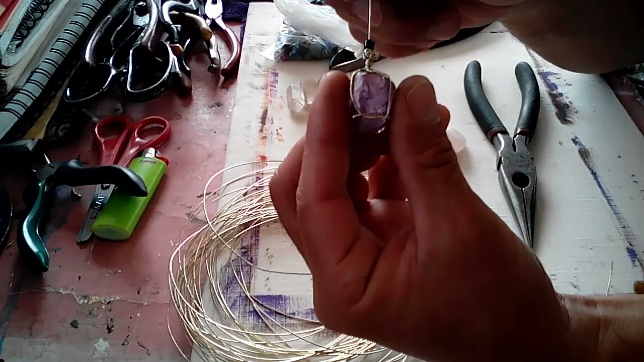 cuarzo amatista engarzado en alambre de alpaca 24-Ene-2022