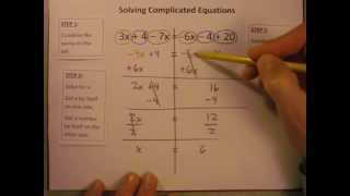 Solving Equations with Combining Like Terms and Variables on Both Sides