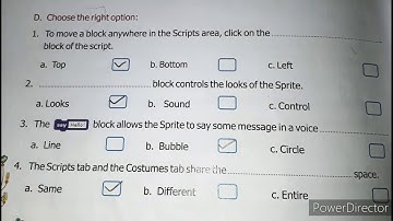 Chapter-8, MOVEMENT OF SPRITE (Choose the right option)