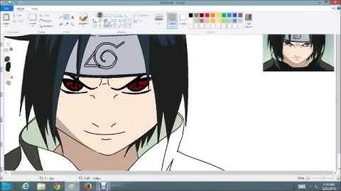 Drawing Sasuke Uchiha from Naruto (MS Paint)
