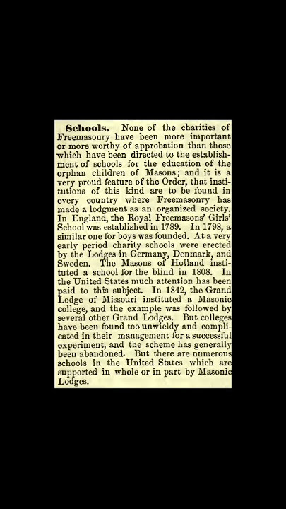 Schools: Encyclopedia of Freemasonry By Albert G. Mackey