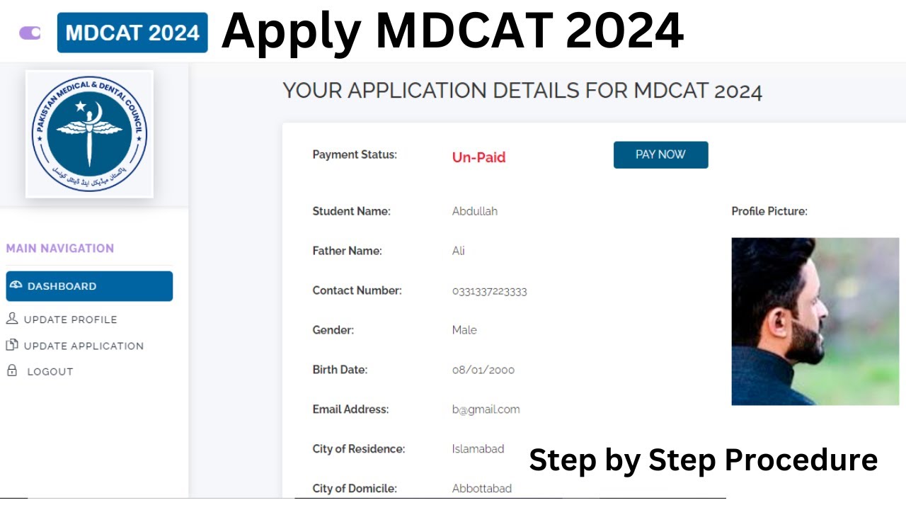 MDCAT 2024 Registeration Process  Step by Step