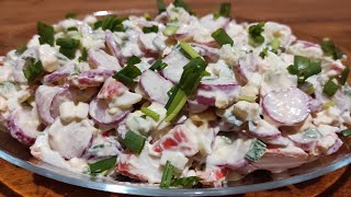 ОБАЛДЕННЫЙ Салат 🥗 из редиски!!! СКОЛЬКО не приготовлю всегда МАЛО!!🤩