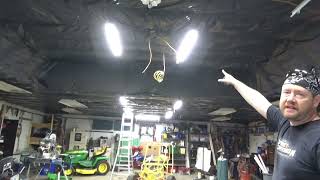 Installing Harbor Freight LED shop lights, wow what a diffrenece.