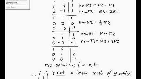 EXAMPLE: Deciding if a vector is a linear combination of other vectors