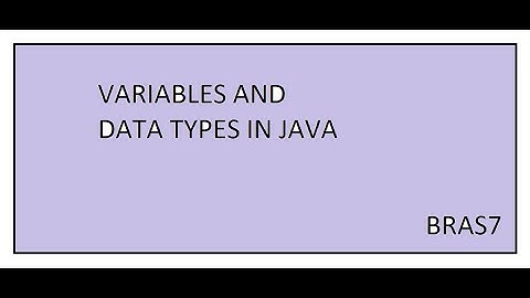 Variables and Data types in JAVA