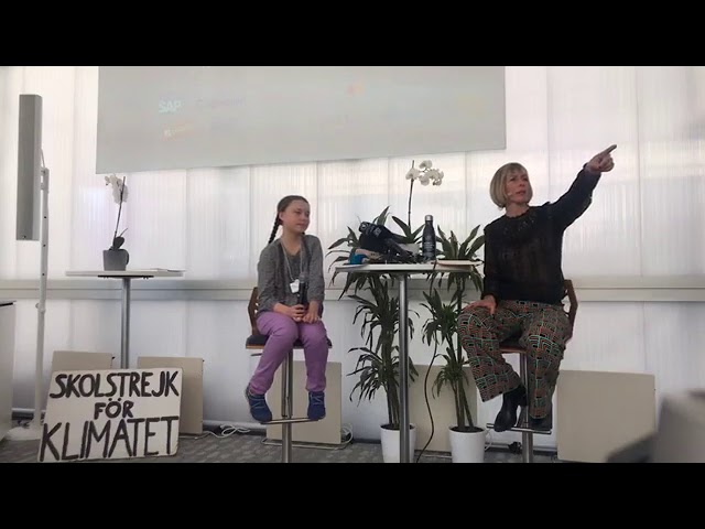 Greta Thunberg press conference - filmed via Facebook Live at HUB CULTURE