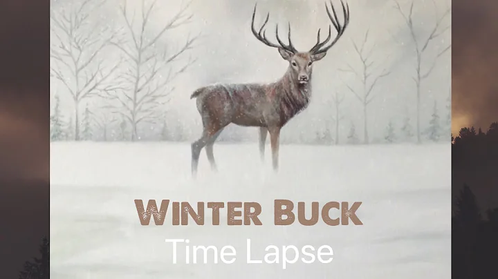 Snowy Winter Deer Oil Painting Landscape (Time Lap...