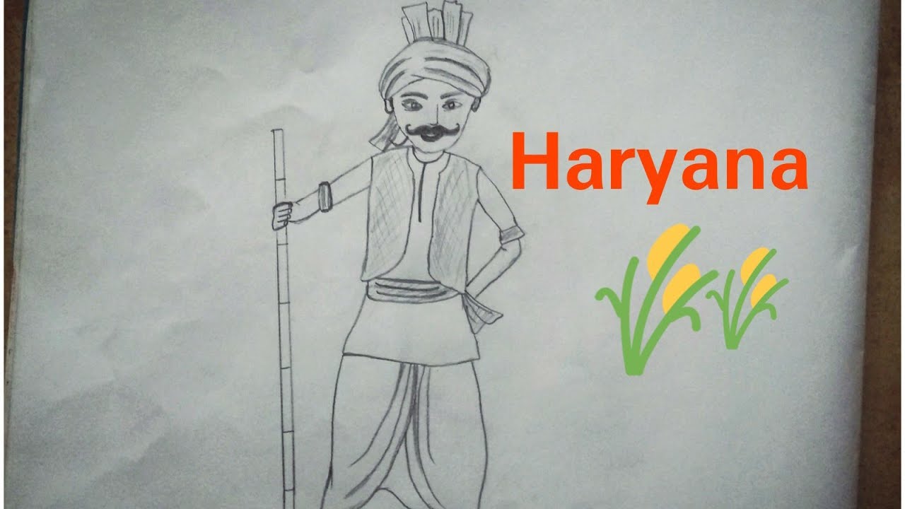 Traditional dress of Haryana men || haryanvi dress drawing for men ||  drawing of Haryanvi culture - YouTube