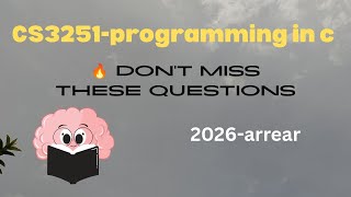 CS3251 - programming in c most important questions 📌🖇️ subscribe and share ❤️